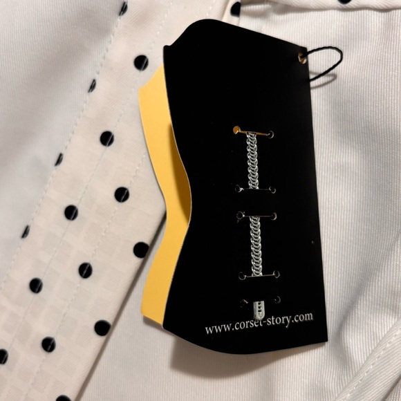 CORSET STORY Sz 20 UK Corset Polka Dot Ruffles Lace Up NEW WITH TAG - Picture 3 of 13